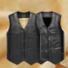 Мужской жилет из искусственной кожи с плюшевой подкладкой, для езды на мотоцикле