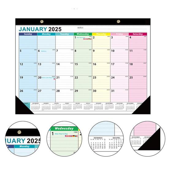 2025/01-2026/06 Календарь Настенный календарь с отверстиями для подвешивания Премиум бумага Прочная четкая печать Ежегодный планировщик Календарь