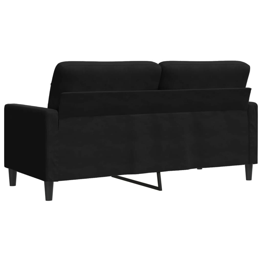2 Seater Sofa Black 140 cm Velvet