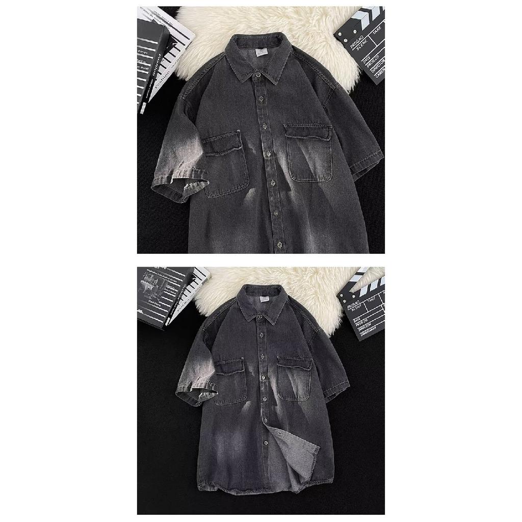 Мужская рубашка с короткими рукавами, дизайнерская, нишевая, летняя, трендовая, универсальная, красивая, повседневная