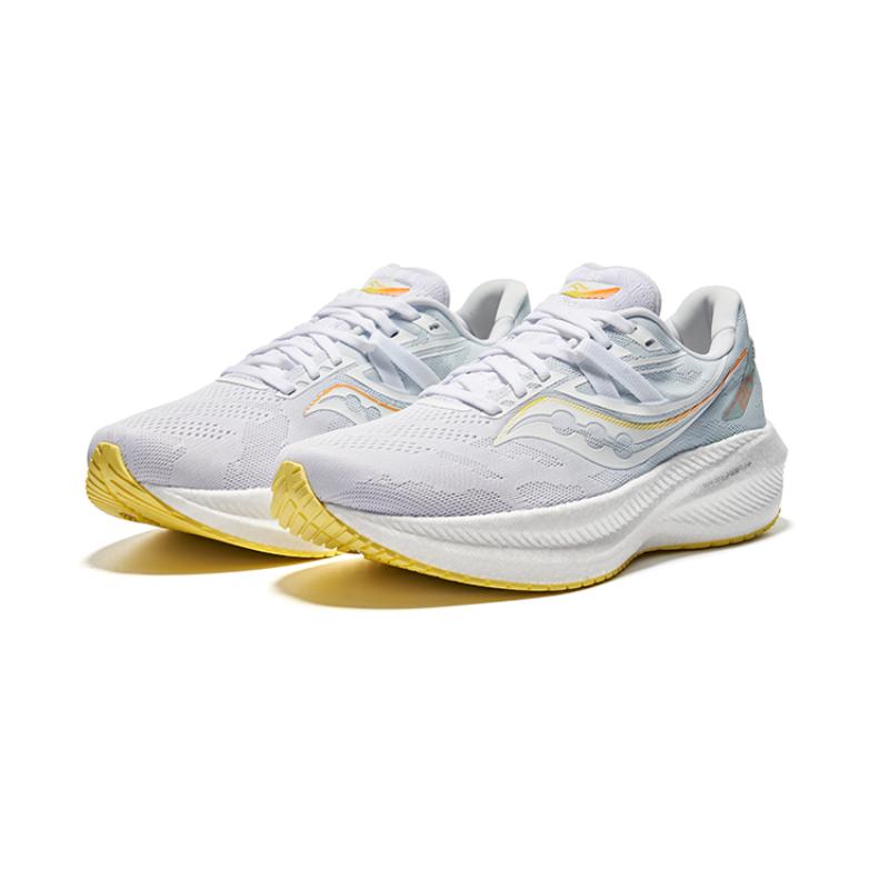 SAUCONY Triumph 20 Амортизирующие Нескользящие Износостойкие Низкие Кроссовки для Марафона Унисекс Белый Золотой Saucony S20759-81