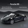 Игрушечная модель автомобиля Porsche 918 с механизмом обратного хода, литая