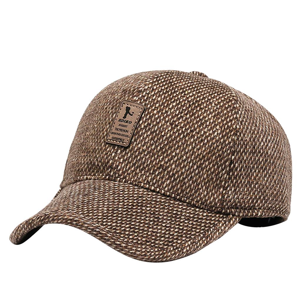 Winter Hat Men'S Woolen Baseball Cap Outdoor Ear Cap Thermal Cap