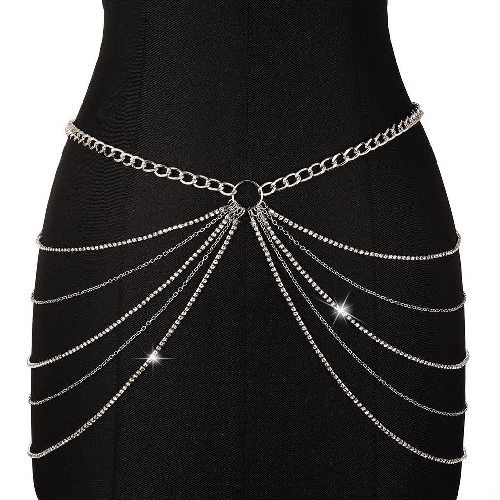 Сексуальная поясная цепочка, многослойный пояс со стразами, цепочка на живот, ювелирные изделия для женщин, аксессуары для фестиваля Rave Party