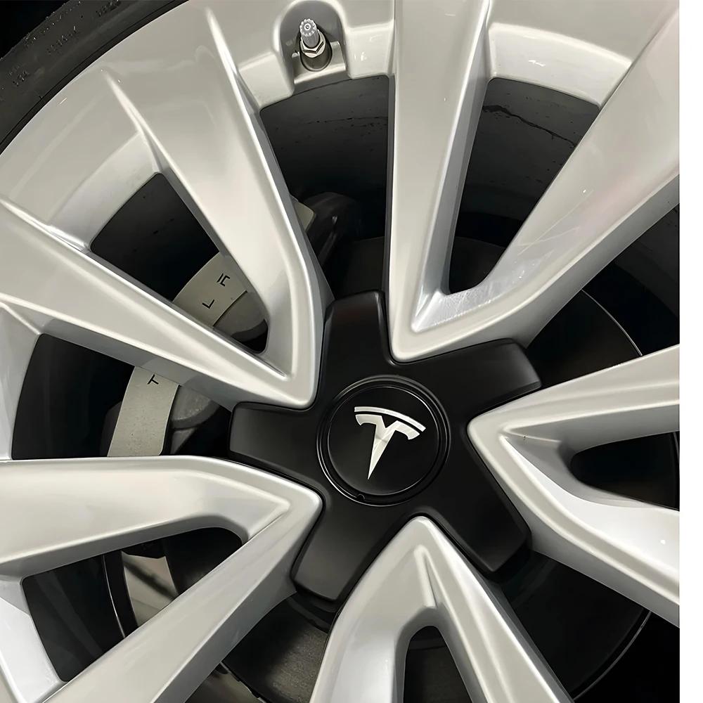 Автомобильная наклейка Tesla 4 шт. 56 мм Наклейки-заглушки центральных колпачков ступиц колес автомобиля Значок Наклейка Автоаксессуары Для Tesla Model 3 Model