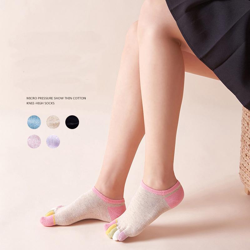 5 Pairs Toes socks No Show Pure Cotton Colorful Shallow Mouth Casual Soft Breathable,Deodorant,Invisible 5 Finger Harajuku Socks