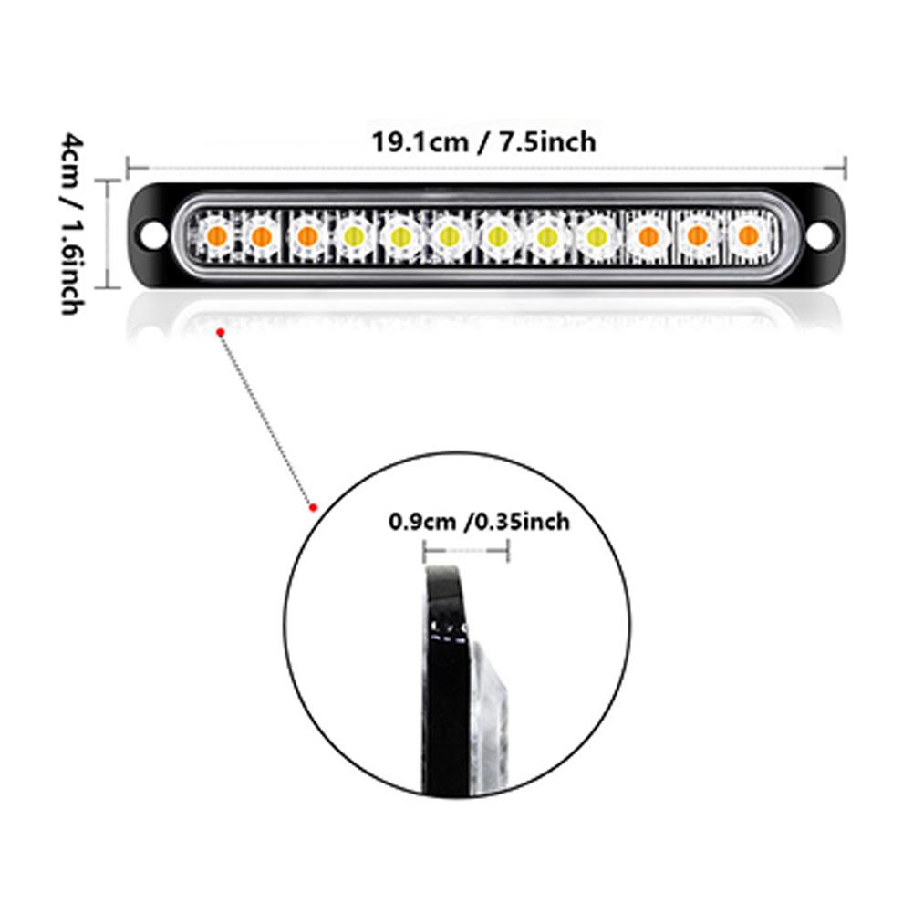 12LED Car Strobe Warning Light Cheap Strobe Grille Flashing Lightbar Truck Car Beacon Lamp Amber Traffic Clearance Light
