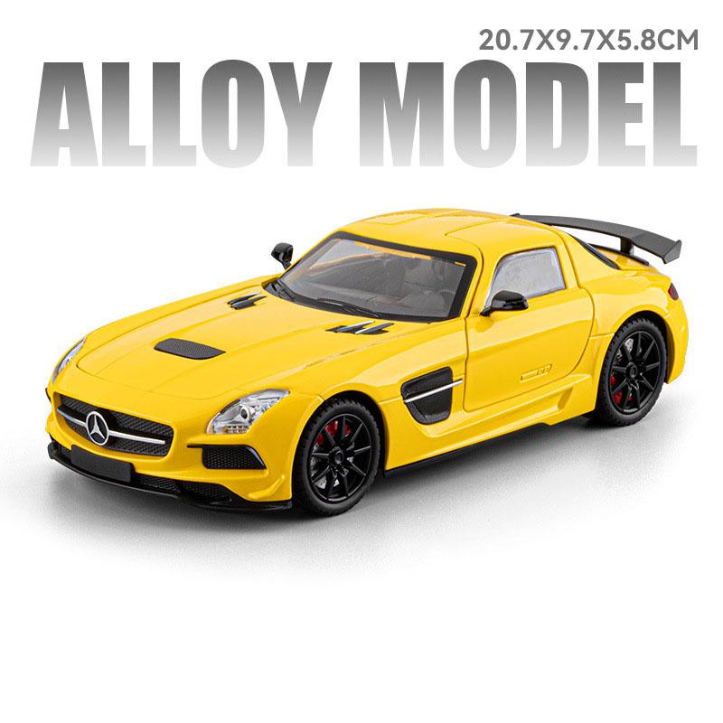 1:24 SLS GTR F1 Safety Sports Car Model Toy Alloy Diecast Sound Light Doors Opened Miniature Vehicle Models Collection Gifts