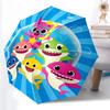 Автоматический зонт с принтом Baby Shark, 8 спиц, железный каркас, пластиковая ручка, подходит для путешествий на открытом воздухе и на каждый день, идеальный подарок