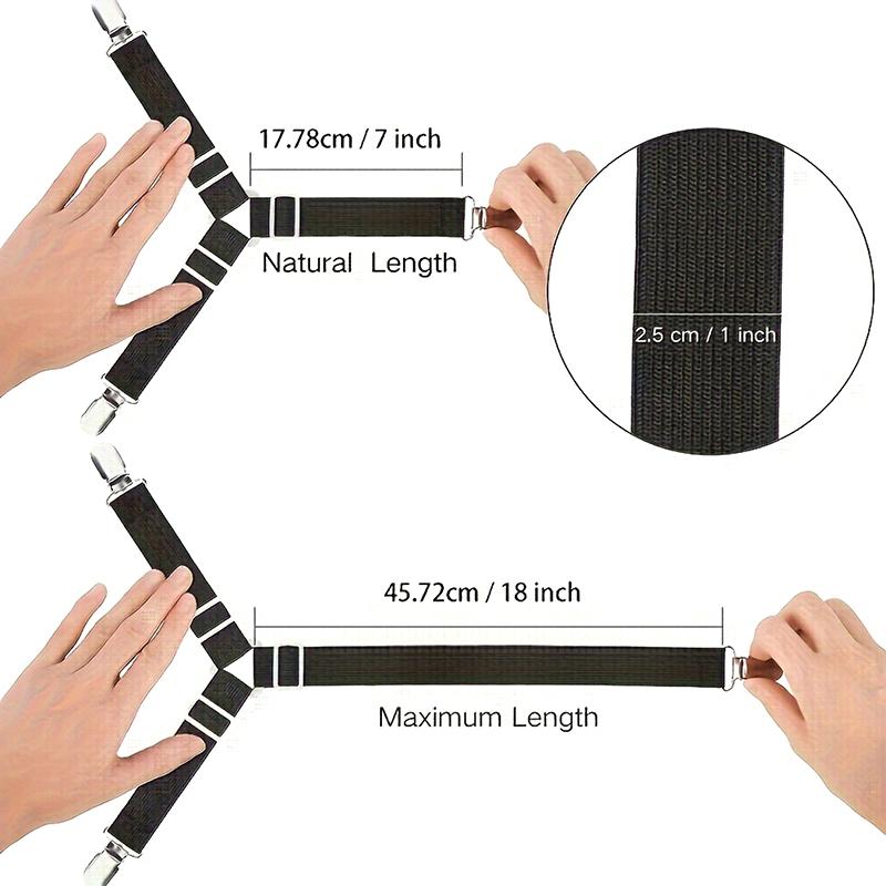 4 шт. Треугольные держатели простыней, зажимы для простыней, регулируемые подтяжки для простыней, зажимы для матраса, чехол для матраса