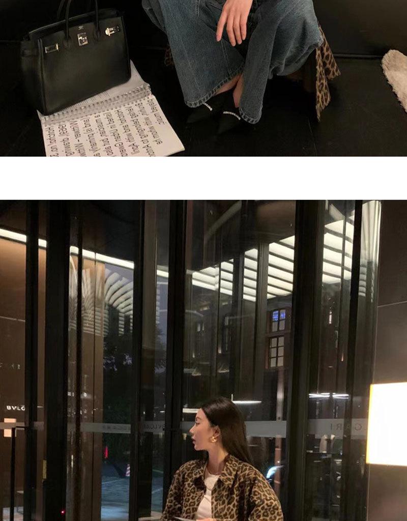 Американская куртка-рубашка с леопардовым принтом - Женский осенний топ с длинным рукавом