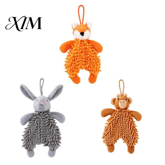 Wear Resistant Pet Toys for Chewing Plush Squeaky Dog Toy, Fox/Rabbit/Bear Shape, Durable Bite-Resistant Interactive Toy Soft Stuffed Animal Dogs with