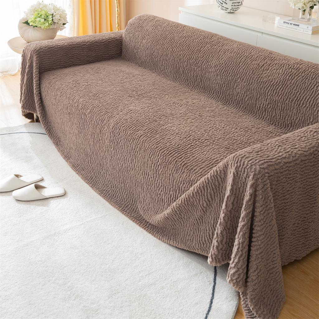 Sherpa Sofa Towel Fuzzy Comfy and Cozy Throw Blankets for Couch Sofa Four Seasons Solid Color Slipcover Multipurpose Blanket