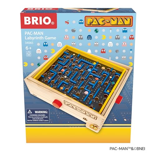 BRIO Pac-Man Labyrinth Game 34065, for ages 6 and up. [Toy, Wooden Toy, Game, Gift (Birthday/Christmas)]