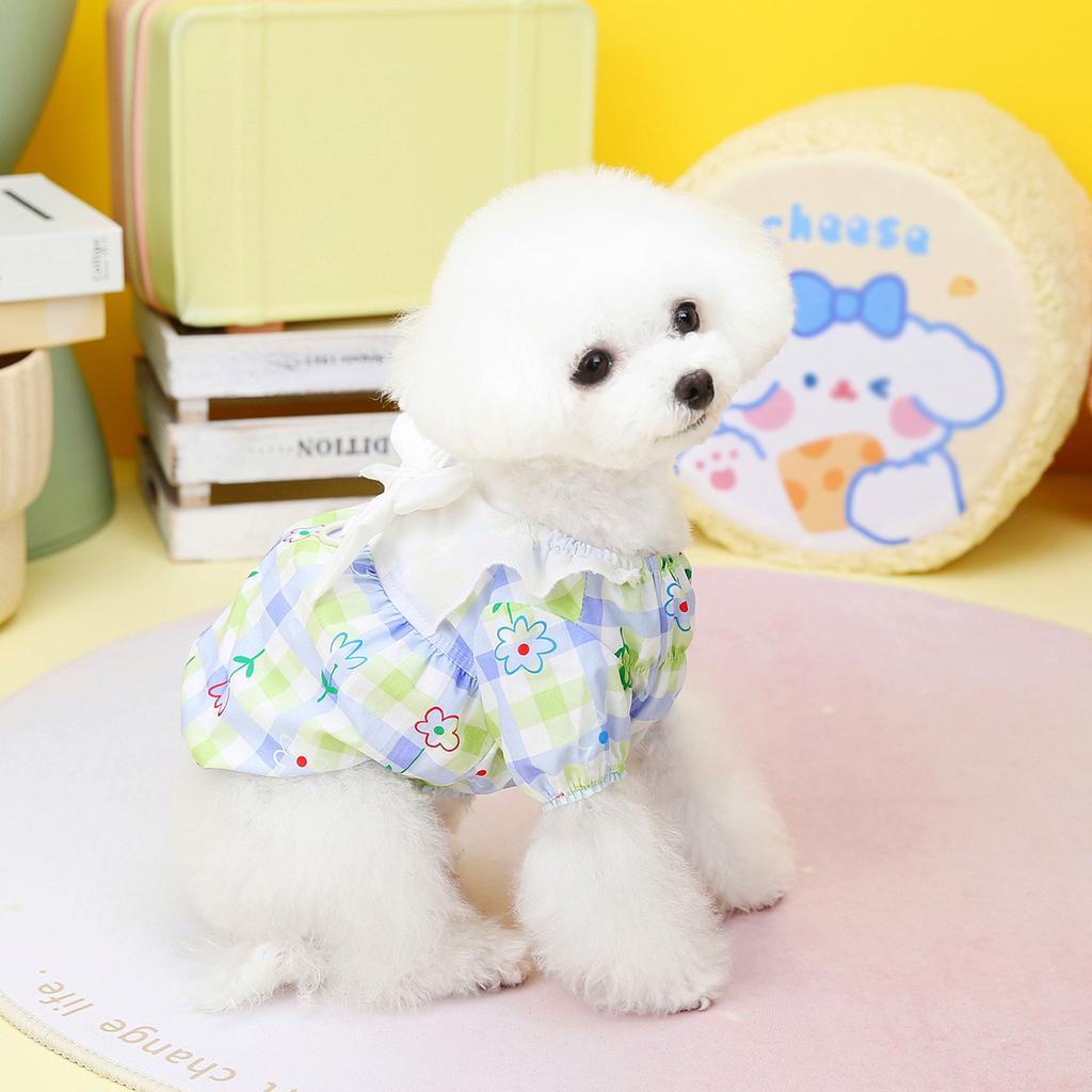 2023 Spring and Summer Dog Skirt Pet Clothes Installed Teddy Schnauzer Small Dog Bichon Fresh Field Skirt Wholesale Pet Clothes