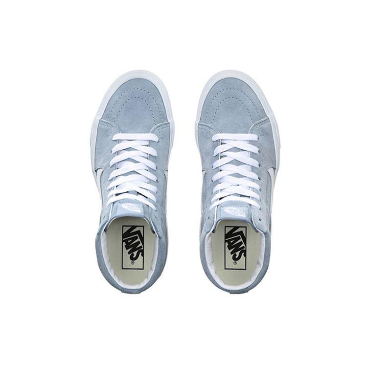 Vans Sk8 Pig Suede Slip Resistant Durable Breathable High Top Skate Shoes Unisex Skate Shoes Light-Blue VN0A4BV6V4Z