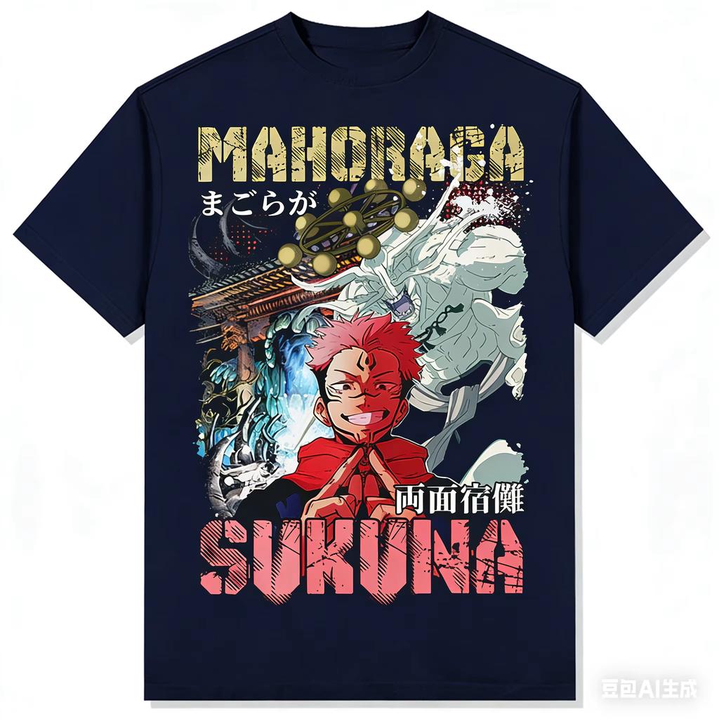 Хлопковая футболка с принтом Рёмена Сукуны из Jujutsu Kaisen, новая унисекс летняя модная повседневная футболка 2026