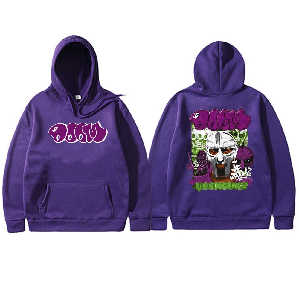 Rapper Mf Doom Madlib Madvillain Doomsday Double Sided Graphic Hoodie Male Hip Hop Pullover Hoodies Men Women Casual Sweatshirt