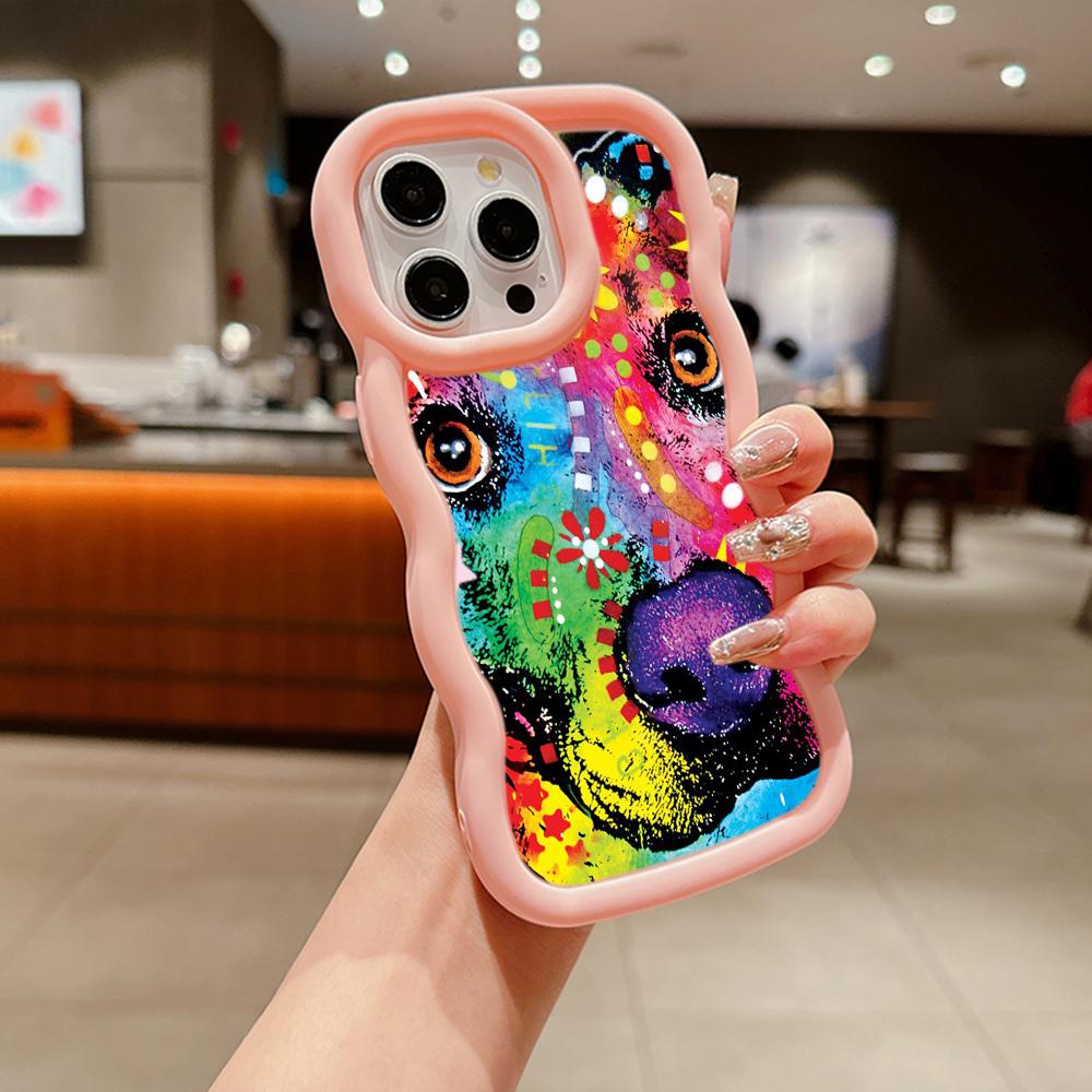 Ae76 Dog Color Doodle Design Art защитные чехлы для телефонов Samsung S24 Plus S23 Ultra A14 A55 A06 Honor X9b Motorola OnePlus Big Wave TPU задняя крышка