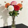 Pink Artificial Dahlia Flowers 2 Heads Artificial Faux Plants  Home Decoration