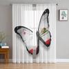 Flower And Colorful Butterfly Sheer Curtains For Living Room Bedroom Kitchen Home Decor Tulle Voile Curtains Windows Drapes