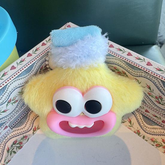 Yousheng Large Mouth Cartoon Doll Keychain Star Shape Macaron Color Keychain Bag Pendant Lucky Charm Resin Accessory