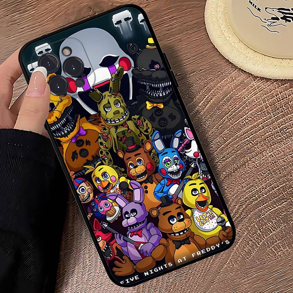 Игра F-Five N-Nights At F-FreddyS Для iPhone 17 16 15 14 13 12 11 Pro Max Plus Ударопрочный Черный Мягкий Чехол для Телефона