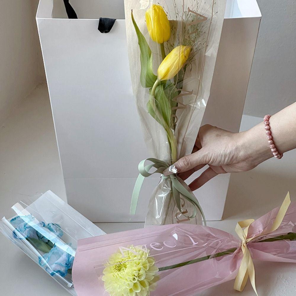 20PCS Waterproof Single Flower Packaging Bag Package Supplies Bouquet Packing Material Mother's Day