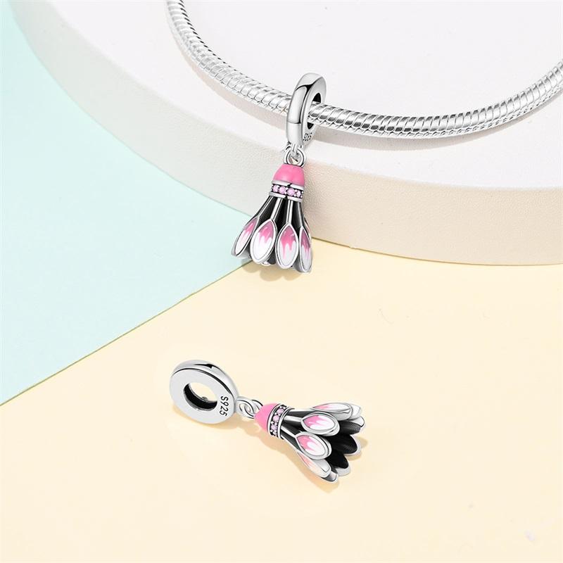 Новый 925 Серебряный Цвет Футбол Бадминтон Бейсбол Спортивная Серия Подвески Бусины Подходит Diy Оригинальный Браслет 925 Изящных Ювелирных Изделий DIY