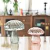 Mini Mushroom Shape Vase Colorful Transparent Glass Hydroponic Vase Flower Plant Display Vase Home Decoration
