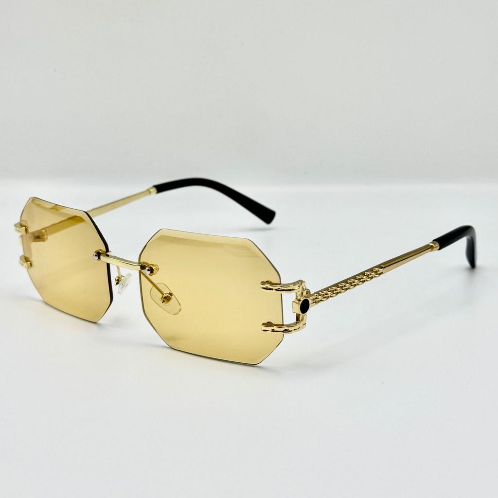 Vintage Sunglasses for Women Brand Designer Rimless Polygon Sun Glasses Fashion Shades Square Cutting Lens Frameless Eyeglasses