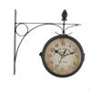 Double Sided Wall Clock Hanging Home and Garden Decoration Round