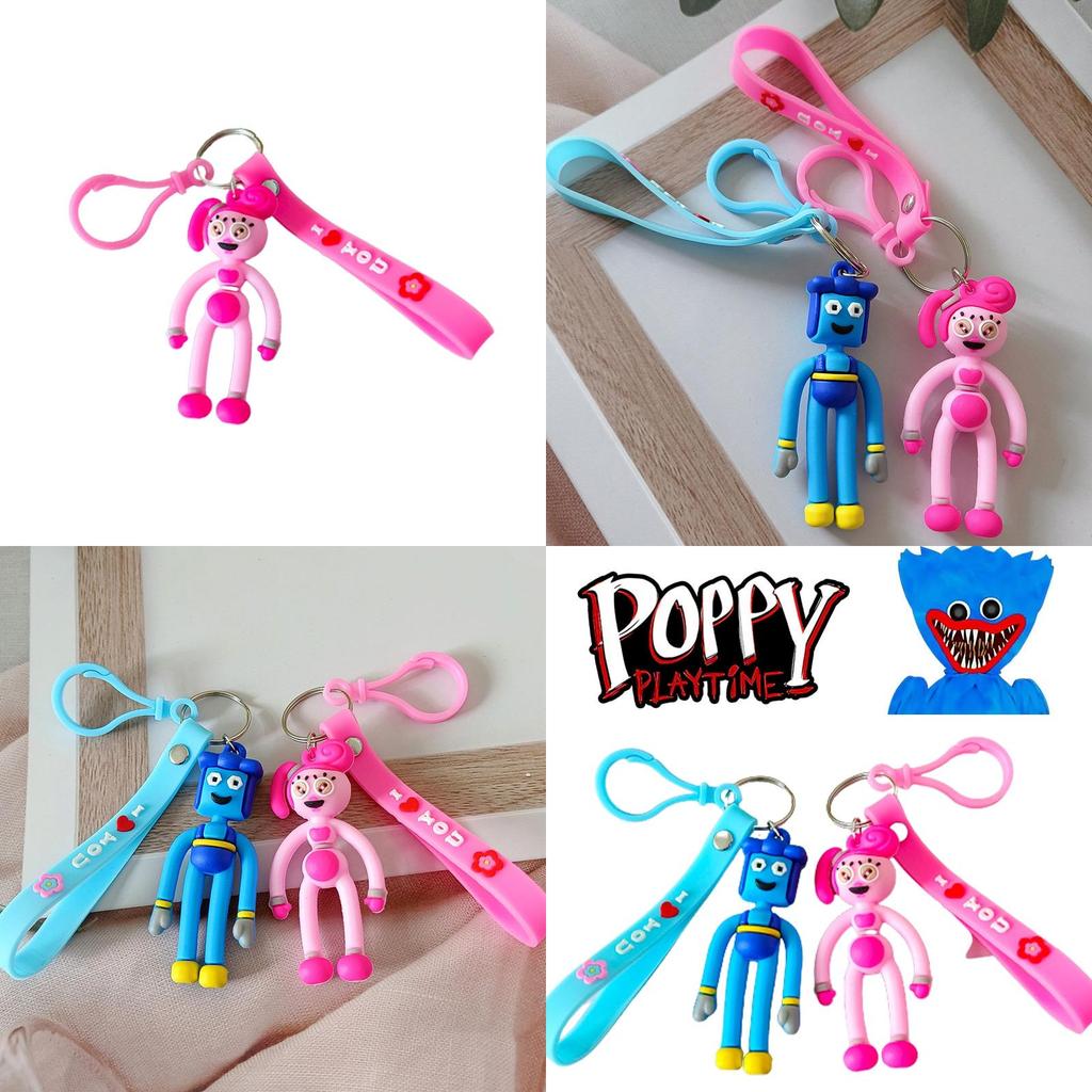 Poppy Playtime Трехмерный парный брелок Стильный и прочный силиконовый кулон
