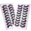 9 Pairs Russian Colored Eyelashes D Curl Long Thick Volume Fake Eye Lash Faux Mink Lashes  Women
