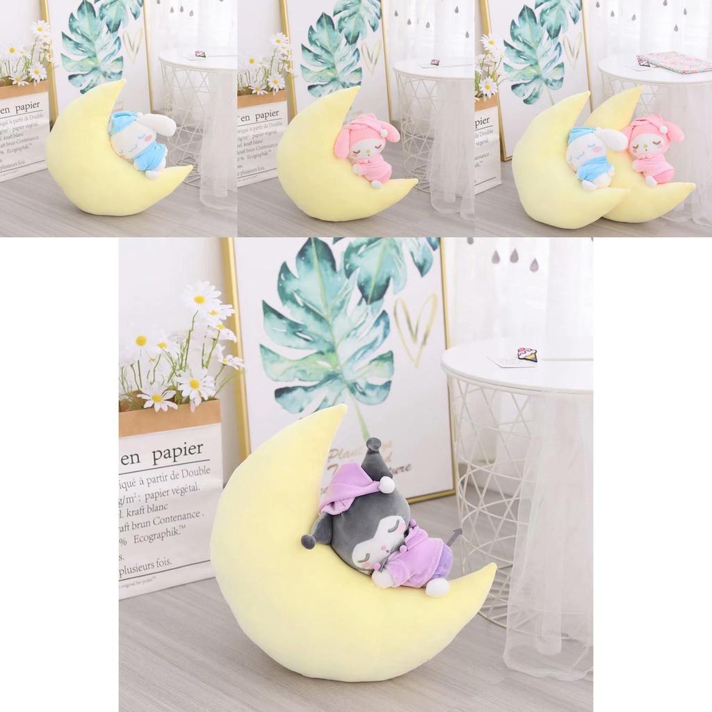 Sanrio Sleeping Moon Kids Plush Toy Cinnamoroll Kuromi Gift 40 35cm