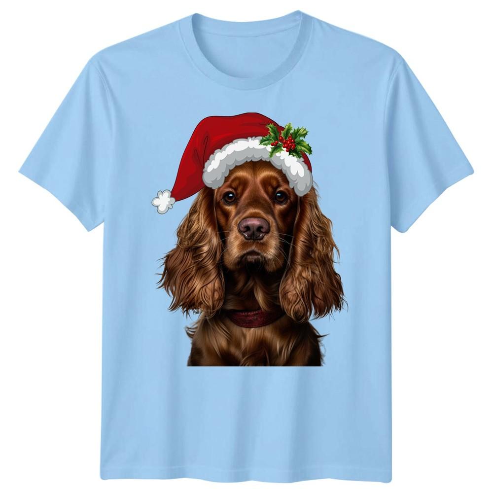 Spaniel Dog Christmas Holiday Animals Unisexs Unisexs Graphic Tee Festive Tee