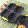 Bread Mold Heat Resistant Non-stick Pastry Mold Silicone Bread Baking Mold with 4 Grids for Home Kitchen