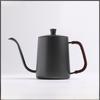 Stainless Steel Teflon-Lined Pour-Over Coffee Pot with Lid, Narrow Spout, and Handle