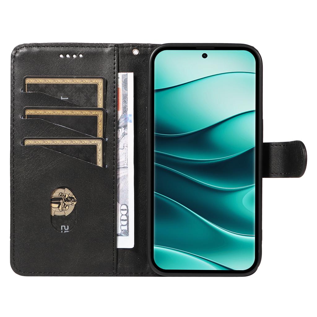 Чехол-книжка для Xiaomi Redmi Note 14 Pro+ 5G/Note 14 Pro 5G/Poco X7 5G, кожаный чехол для телефона с Т-образными линиями