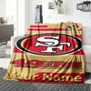 Name Custom SF 49ers Print Flannel Blanket High Quality Warm Comfortable Cover for All Seasons Perfect for Gifts Home Decor