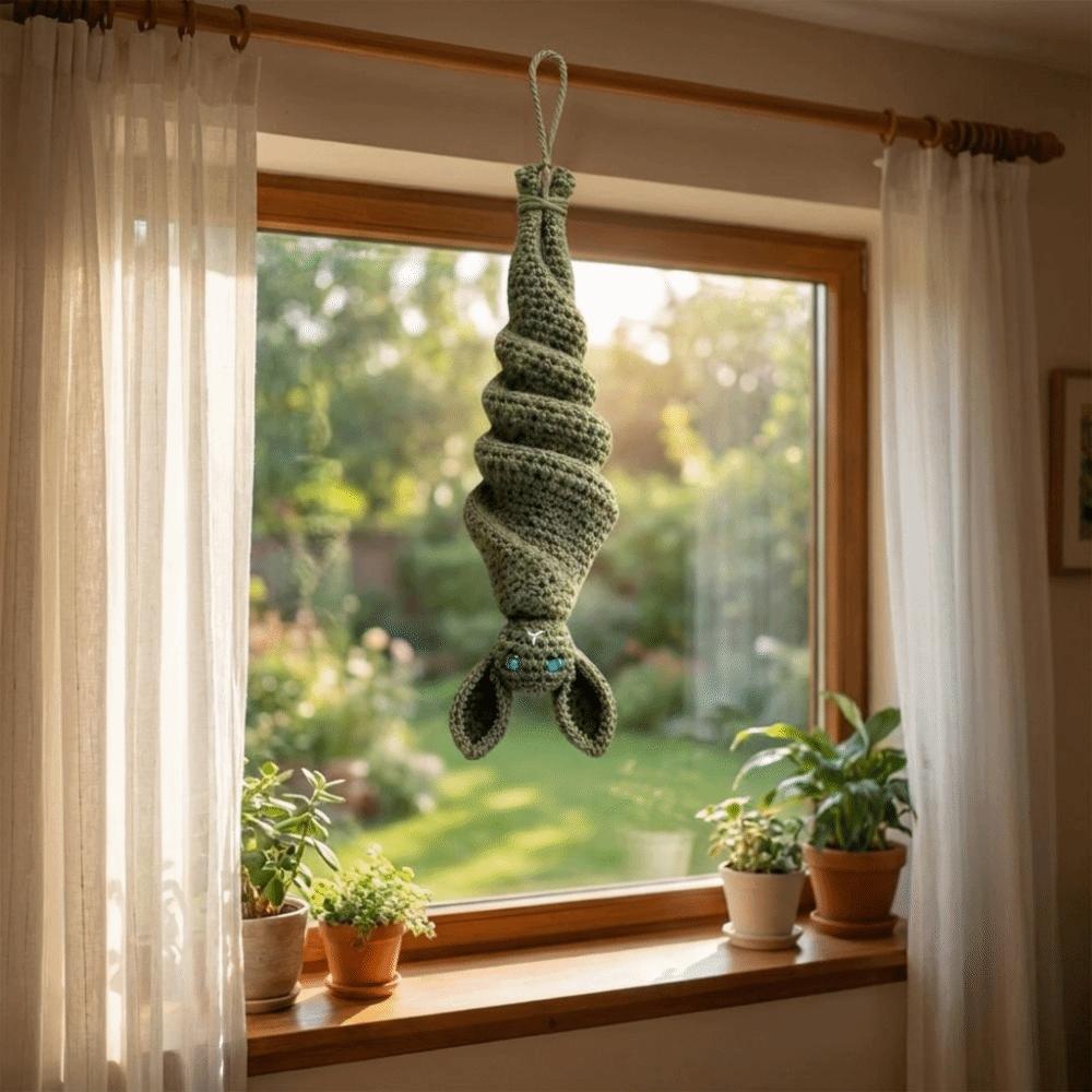 Handmade Bat Wind Spinner Crochet Kit Hanging DIY Spiral Bat Knitted Pendant Beginner Friendly