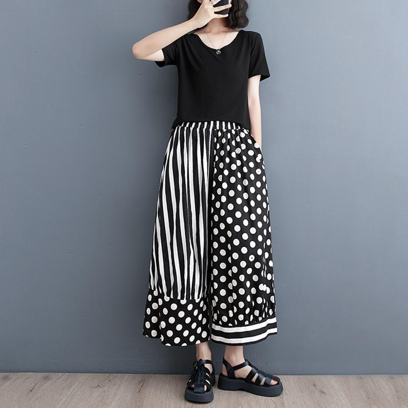 Повседневные свободные весенне-летние широкие брюки с высокой талией, женские брюки