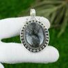 925 Sterling Silver Oval Picasso Jasper Stone Bezel Wife Wedding Pendant Jewelry
