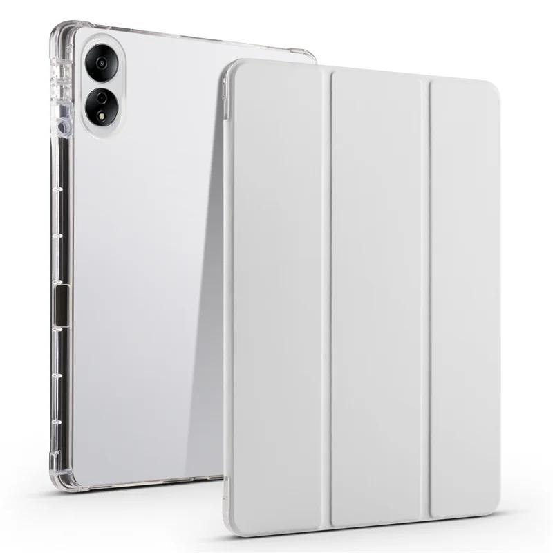 Кожаный чехол для Xiaomi Poco Pad Redmi Pad Pro 2024 12,1-дюймовый чехол-карандаш с откидной подставкой и мягкой задней крышкой из ТПУ с магнитным покрытием