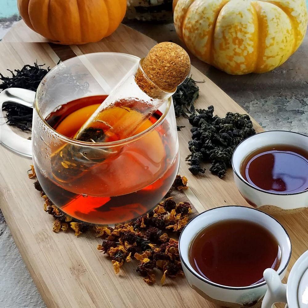 Clear Glass Tea Infuser Tube Tea Filter Diffuser Easy To Clean Tea Steeper Drinkware