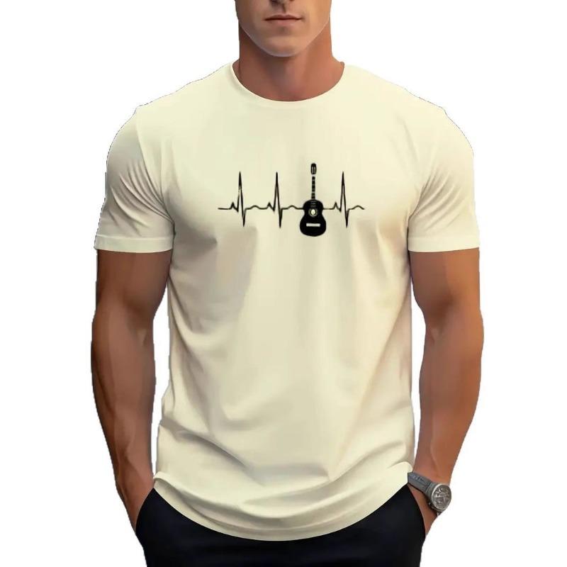 3D цифровая печать букв и музыки летний круглый вырез с короткими рукавами футболка мужской топ