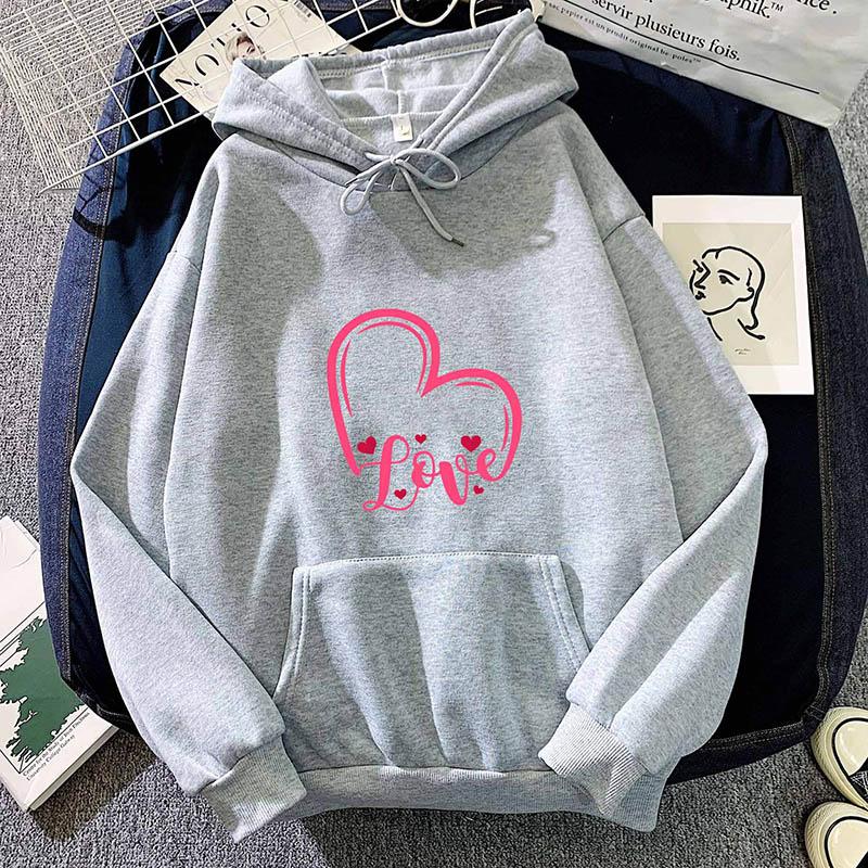 2025 Autumn Hoodie Women's Casual Hooded Sweatshirt Creative Hoodie Matching Streetwear Heart Pattern Monogram Hoodie CYXX109