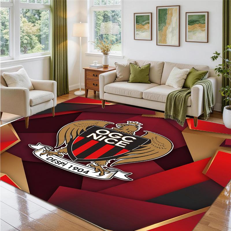 OGC Nice FC Design Crystal Velvet Rug Soft Decorative Mat for Bedroom Entrance