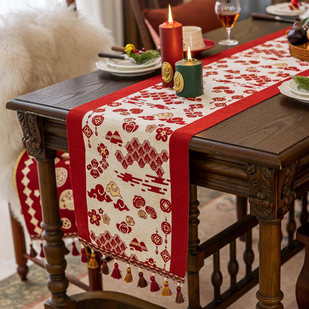 Cotton And Linen Tablecloth Rectangular Round Table Small Fresh Foreign Trade Coffee Table Cover Symmetrical Striped Tablecloth