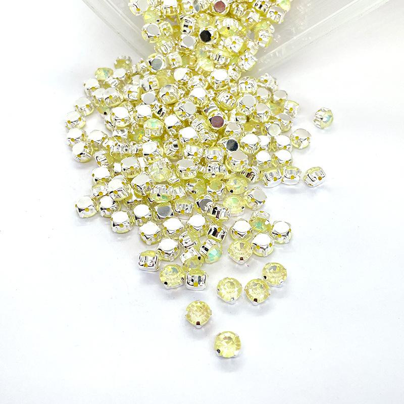 Glass Four Claw Single Claw Drill Mocha Protein Hand-sewn Rhinestone Handmade DIY Wedding Shoes Bags Apparel Accessories Rhinestone Sew On Beads